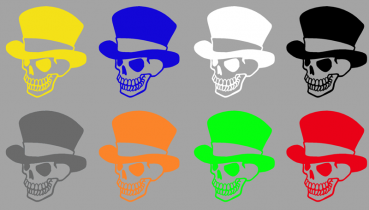 Aufkleber Totenkopf mit Zylinder